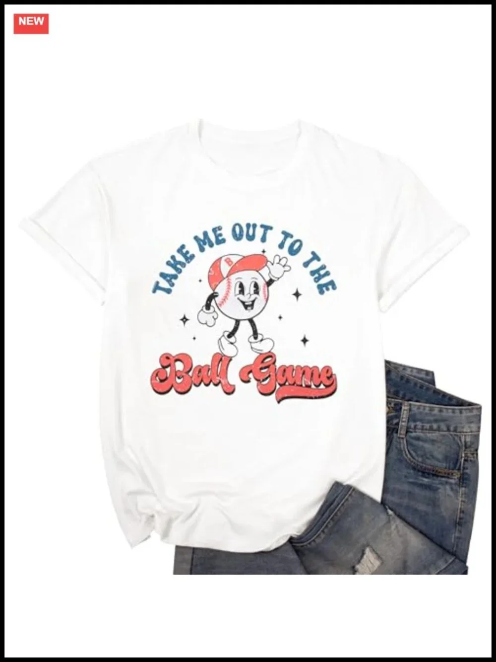 Oversized Baseball Tee Softball Season Graphic Shirt
